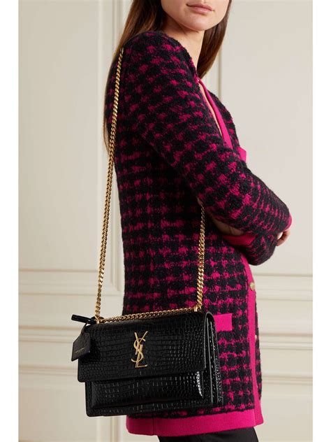 crocodile skin ysl bag|SAINT LAURENT Sunset small croc.